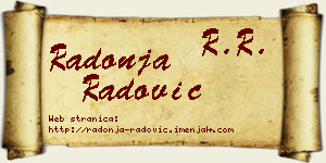 Radonja Radović vizit kartica